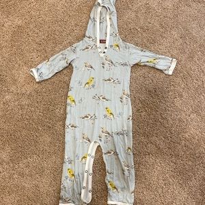 Milkbarn Bird jumper Onesie with hood- Girls